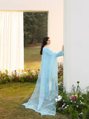 ASIM JOFA- 3PC LAWN EMBROIDERED SHIRT WITH ORGANZA EMBROIDERED DUPATTA AND TROUSER-BIC-4807