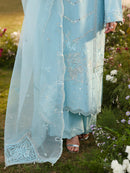 ASIM JOFA- 3PC LAWN EMBROIDERED SHIRT WITH ORGANZA EMBROIDERED DUPATTA AND TROUSER-BIC-4807