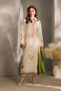 MIRANA-3PC DHANAK EMBROIDERED SHIRT WITH BAMBER CHIFFON DUPATTA AND TROUSER-BIC-4289