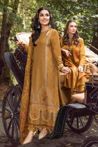 MARIA.B-3PC KARANDI EMBROIDERED SHIRT WITH COURTRAI PRINTED SHAWL AND  TROUSER-BIC-4286
