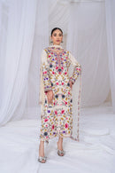 SAPPHIRE-3PC DHANAK EMBROIDERED SHIRT WITH BAMBER CHIFFON EMBROIDERED DUPATTA & TROUSER-BIC-4299