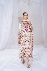 SAPPHIRE-3PC DHANAK EMBROIDERED SHIRT WITH BAMBER CHIFFON EMBROIDERED DUPATTA & TROUSER-BIC-4299