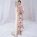 SAPPHIRE-3PC DHANAK EMBROIDERED SHIRT WITH BAMBER CHIFFON EMBROIDERED DUPATTA & TROUSER-BIC-4299