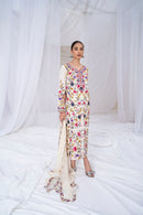 SAPPHIRE-3PC DHANAK EMBROIDERED SHIRT WITH BAMBER CHIFFON EMBROIDERED DUPATTA & TROUSER-BIC-4299