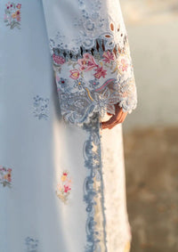 QALAMQAR - 3PC LAWN EMBROIDERED SHIRT WITH MONARK PRINTED DUPATTA AND TROUSER-BIC-3663