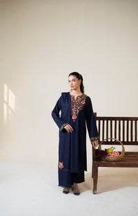 AISLING-3PC DHANAK EMBROIDERED SHIRT WITH DHANAK EMBROIDERED SHAWL AND TROUSER-BIC-5048