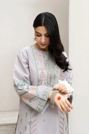 URGE-3PC DHANAK EMBROIDERED SHIRT WITH COUTRAI WOOL PRINTED SHAWL & EMB TROUSER-BIC-4007