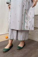 URGE-3PC DHANAK EMBROIDERED SHIRT WITH COUTRAI WOOL PRINTED SHAWL & EMB TROUSER-BIC-4007