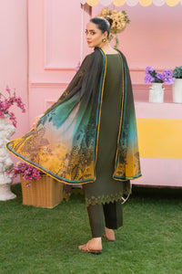 MIRAKHI - 3PC LAWN EMBROIDERED SHIRT WITH CHIFFON PRINTED DUPATTA AND TROUSER -BIC-3807