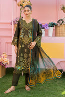 MIRAKHI - 3PC LAWN EMBROIDERED SHIRT WITH CHIFFON PRINTED DUPATTA AND TROUSER -BIC-3807