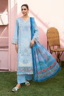 MIRAKHI-3PC LAWN EMBROIDERED SHIRT WITH CHIFFON PRINTED DUPATTA AND TROUSER-BIC-3806