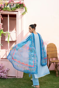MIRAKHI-3PC LAWN EMBROIDERED SHIRT WITH CHIFFON PRINTED DUPATTA AND TROUSER-BIC-3806