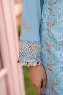 MIRAKHI-3PC LAWN EMBROIDERED SHIRT WITH CHIFFON PRINTED DUPATTA AND TROUSER-BIC-3806