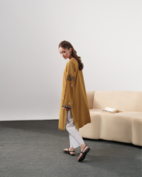 IZEL-3PC DHANAK EMBROIDERED SHIRT WITH DHANAK SHAWL AND EMB TROUSER-BIC-4335