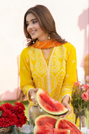 MIRAKHI - 3PC LAWN EMBROIDERED SHIRT WITH CHIFFON PRINTED DUPATTA AND TROUSER -BIC-M14