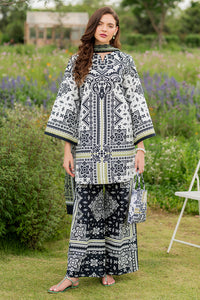 JAZMIN-3PC KHADDAR PRINTED SHIRT WITH KHADDAR PRINTED DUPATTA AND PRINTED TROUSER-BIC-2626
