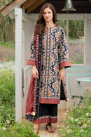 JAZMIN-3PC KHADDAR PRINTED SHIRT WITH KHADDAR PRINTED DUPATTA AND PRINTED TROUSER-BIC-2627