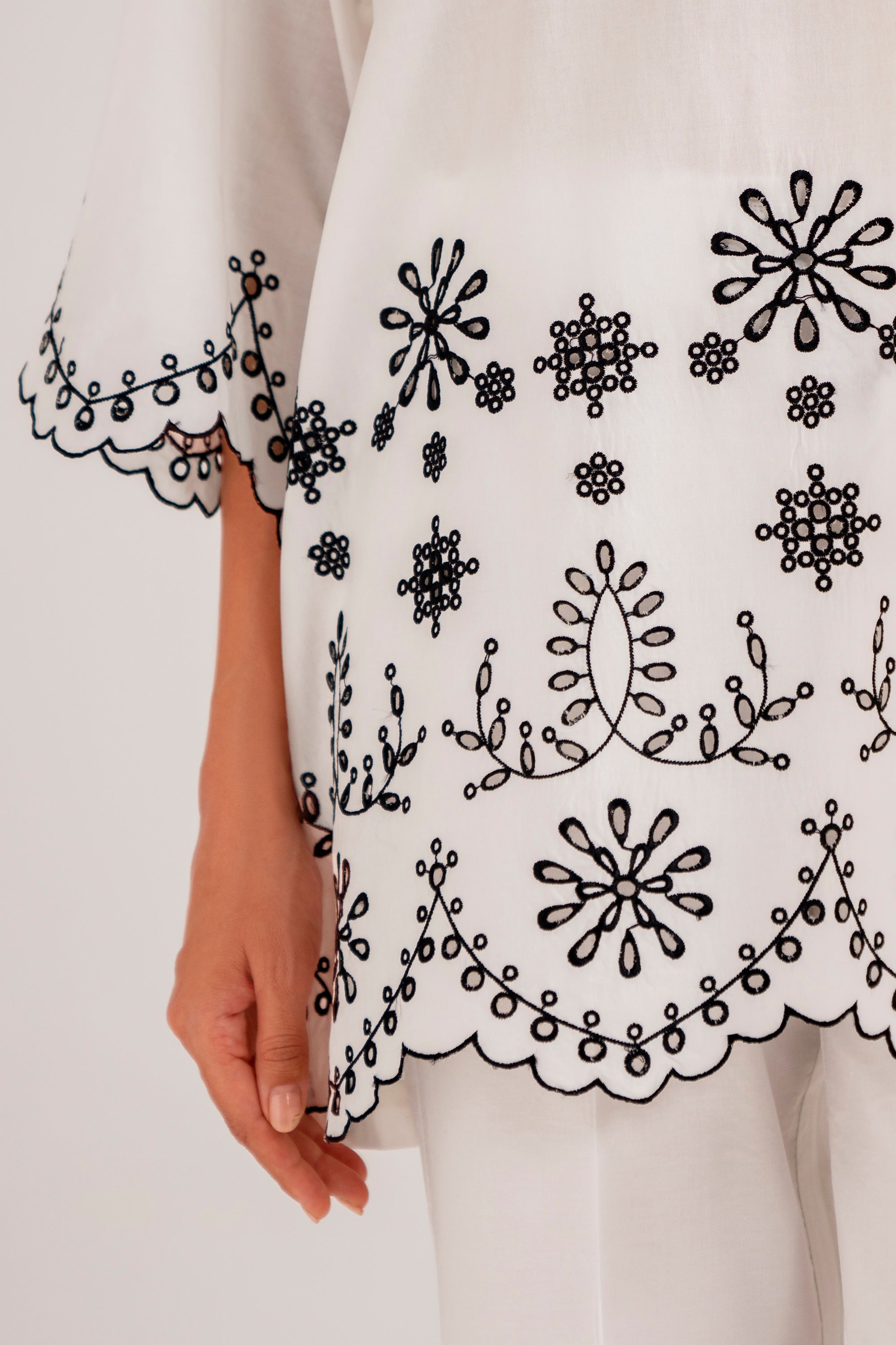 HANA-2PC DHANAK EMBROIDERED SHIRT WITH DHANAK EMBROIDERED TROUSER-BIC-3303