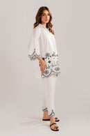 HANA-2PC DHANAK EMBROIDERED SHIRT WITH DHANAK EMBROIDERED TROUSER-BIC-3303