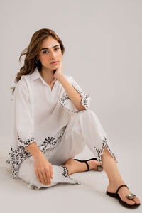 HANA-2PC DHANAK EMBROIDERED SHIRT WITH DHANAK EMBROIDERED TROUSER-BIC-3303