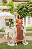 ANEELAS-3PC KARANDI EMBROIDERED SHIRT WITH KARANDI EMBROIDERED SHAWL AND TROUSER-BIC-5290