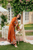 ANEELAS-3PC KARANDI EMBROIDERED SHIRT WITH KARANDI EMBROIDERED SHAWL AND TROUSER-BIC-5290