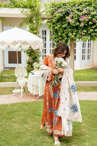 ANEELAS-3PC KARANDI EMBROIDERED SHIRT WITH KARANDI EMBROIDERED SHAWL AND TROUSER-BIC-5290