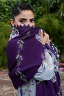 ANEELAS-3PC DHANAK EMBROIDERED SHIRT WITH DHANAK EMBROIDERED SHAWL AND TROUSER-BIC-5291