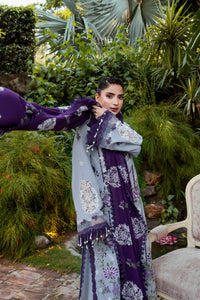 ANEELAS-3PC DHANAK EMBROIDERED SHIRT WITH DHANAK EMBROIDERED SHAWL AND TROUSER-BIC-5291