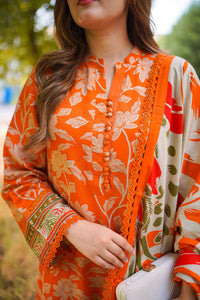 ANEELAS-3PC LAWN DIGITAL PRINTED SHIRT WITH SILK PRINTED DUPATTA AND PRINTED TROUSER-BIC-030