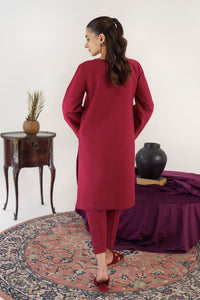 HANA- 3PC KHADAR EMBROIDERED SHIRT WITH ORGANZA EMBROIDRED DUPATTA AND TROUSER-BIC- 3195