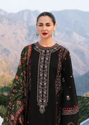 HUSSAIN REHAR-3PC KARANDI EMBROIDERED SHIRT WITH COURTRAI PRINTED SHAWL AND TROUSER-BIC-4261