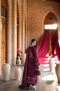 FLORENT-3PC DHANAK EMBROIDERED SHIRT WITH DHANAK EMBROIDERED SHAWL AND TROUSER-BIC-5046