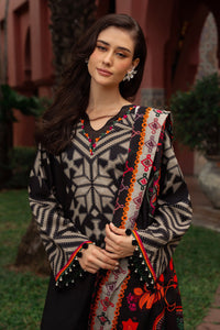 CHARIZMA-3PC KHADDAR PRINTED SHIRT WITH KHADDAR PRINTED DUPATTA AND PRINT TROUSER-BIC-