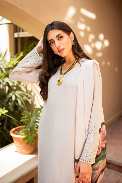 NATASHA KAMAL -3PC DHANAK EMBROIDERED WITH DIAMOND SILK PRINTED DUPATTA & TROUSER -BIC-3186