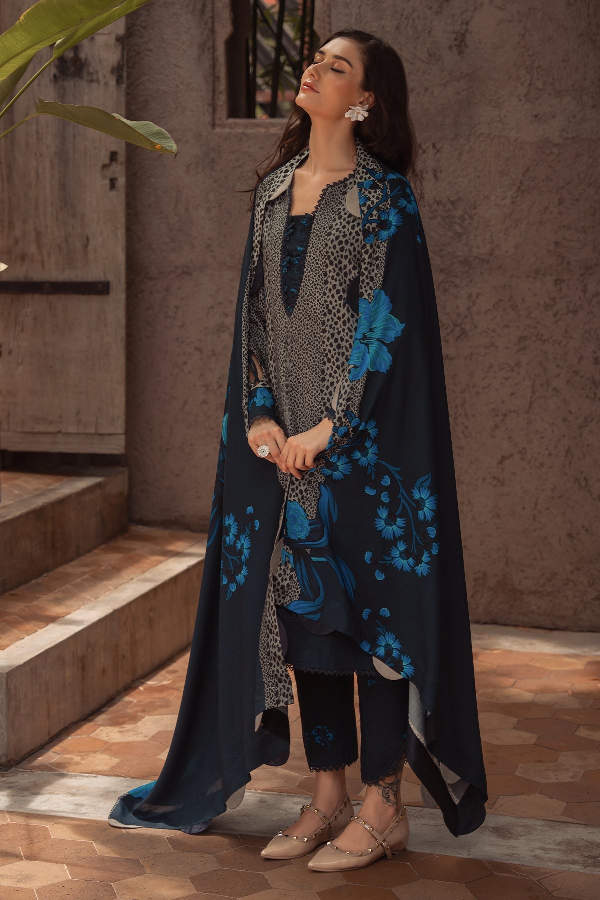 CHARIZMA-3PC KHADDAR PRINTED SHIRT WITH KHADDAR PRINTED DUPATTA AND PRINT TROUSER-BIC-2656