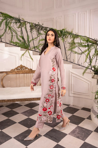 MIRANA-3PC LAWN EMBROIDERED SHIRT WITH CHIFFON TYE & DYE DUPATTA AND TROUSER-BIC-3661