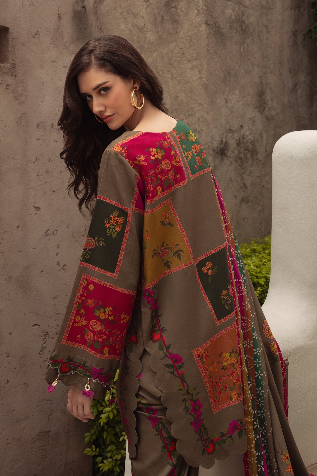 CHARIZMA-3PC LAWN DIGITAL PRINTED SHIRT WITH SILK PRINTED DUPATTA AND PRINTED TROUSER-BIC-061