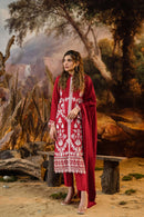 NATASHA KAMAL - 3PC DHANAK EMBROIDERED SHIRT WITH PRINTED  WOOL PRINT SHAWL AND TROUSER-BIC-1223