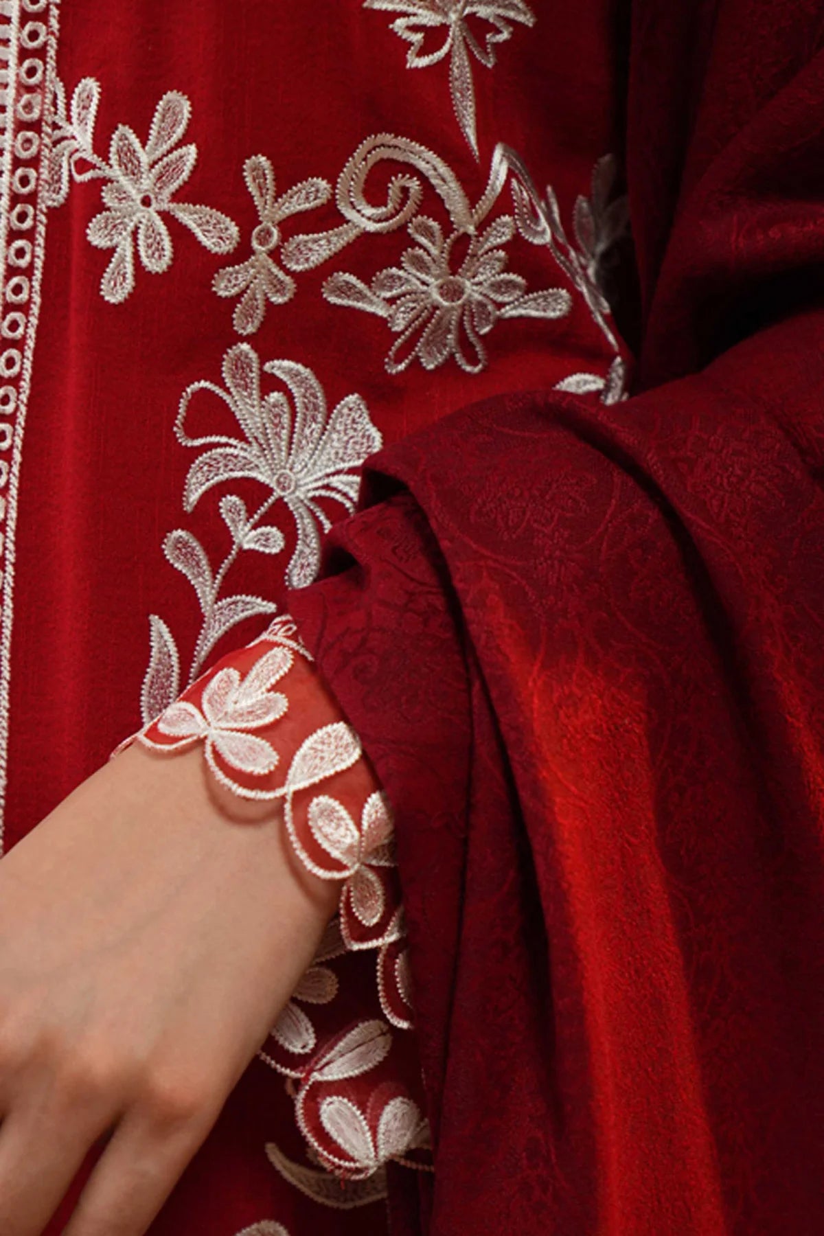 NATASHA KAMAL - 3PC DHANAK EMBROIDERED SHIRT WITH PRINTED  WOOL PRINT SHAWL AND TROUSER-BIC-1223