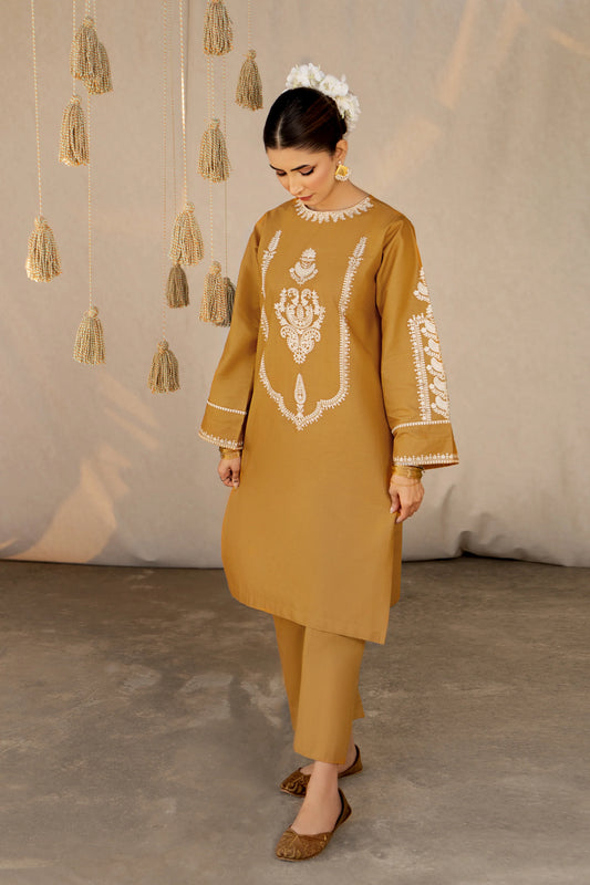 URGE- 2PC LAWN HEAVY EMBROIDERED SHIRT EMBROIDERED SLEEVES AND TROUSER -BIC-2954