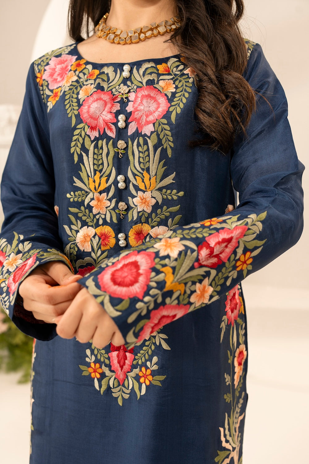 MIRANA-3PC LAWN EMBROIDERED SHIRT WITH CHIFFON TYE & DYE DUPATTA & TROUSER-BIC-3780