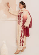 IZEL-3PC LAWN EMBROIDERED SHIRT WITH CHIFFON TYE&DYE DUPATTA AND TROUSER-BIC-4649