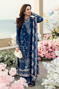 QALAMKAR-3PC DHANAK EMBROIDERED SHIRT WITH DHANAK EMBROIDERED SHAWL & TROUSER-BIC-5127