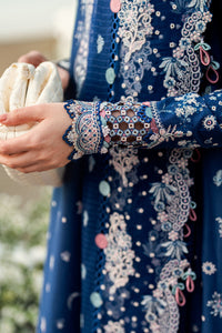 QALAMKAR-3PC DHANAK EMBROIDERED SHIRT WITH DHANAK EMBROIDERED SHAWL & TROUSER-BIC-5127