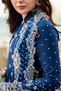 QALAMKAR-3PC DHANAK EMBROIDERED SHIRT WITH DHANAK EMBROIDERED SHAWL & TROUSER-BIC-5127