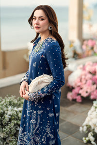 QALAMKAR-3PC DHANAK EMBROIDERED SHIRT WITH DHANAK EMBROIDERED SHAWL & TROUSER-BIC-5127