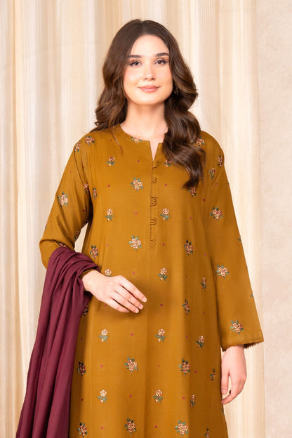 LAZULI- 3PC DHANAK EMBROIDERED SHIRT DHANAK EMBROIDERED DUPATTA AND TROUSER-BIC-3307