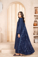SAPPHIRE - 3PC Dhanak Embroidered Shirt With Dhanak Embroidered  Shawl & Trouser-BIC-3326