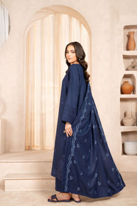 SAPPHIRE - 3PC Dhanak Embroidered Shirt With Dhanak Embroidered  Shawl & Trouser-BIC-3326